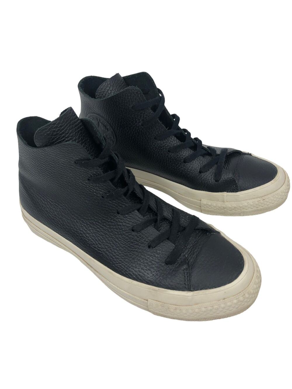 Converse Chuck Taylor All Star Prime Hi Top Black Leather Sneakers Men 5 Women 7